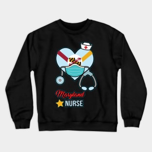 Maryland Nurse  - Love RN LPN CNA State Nursing Gift Crewneck Sweatshirt